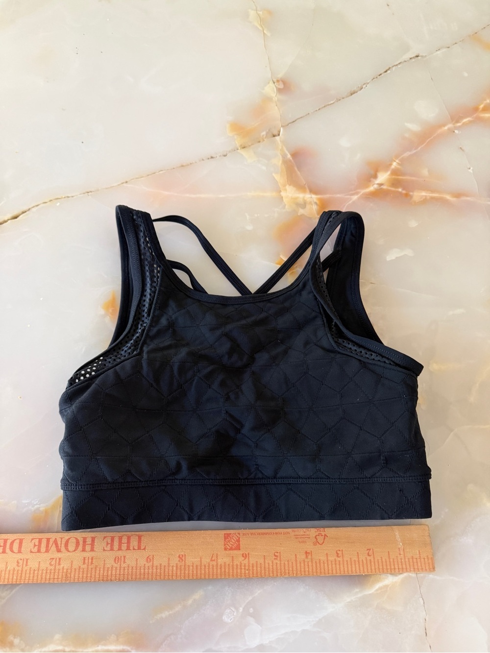 Lorna Jane Black Quilted Strappy Sports Bra